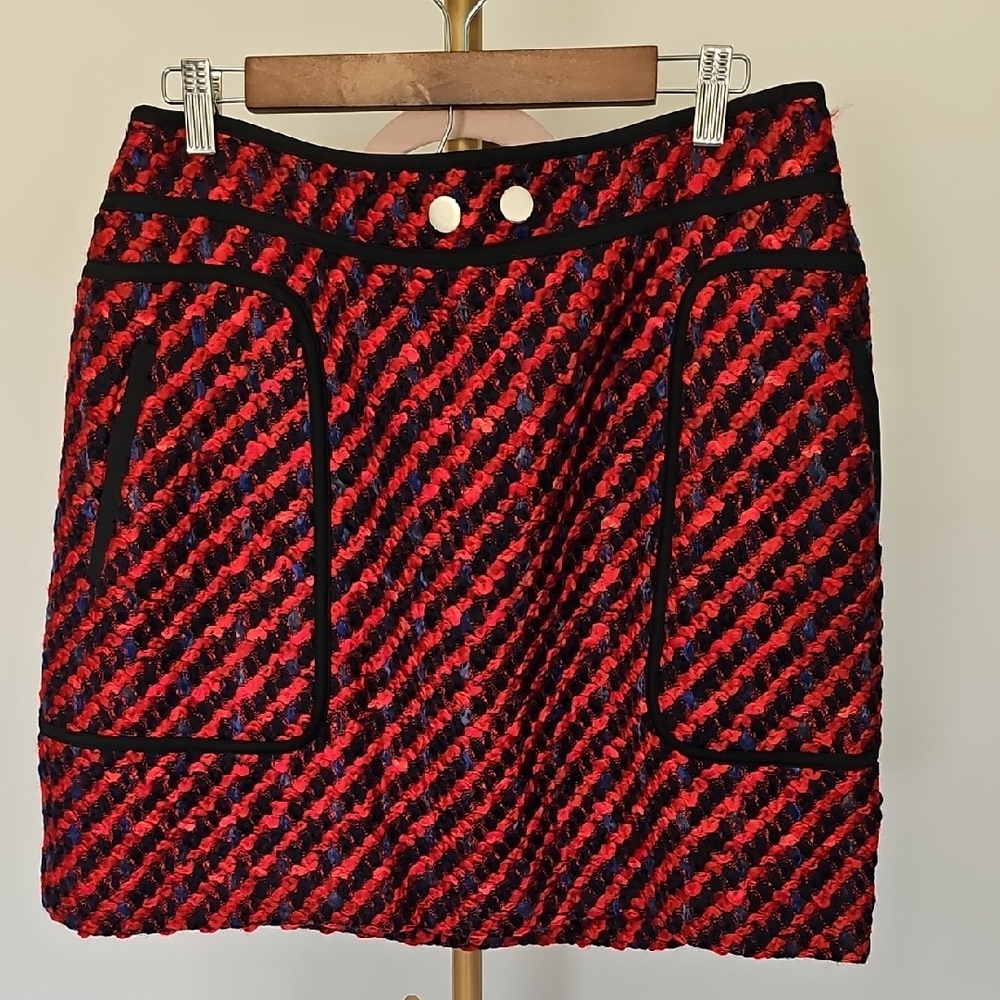 Etcetera Red‎ and Black Mini Skirt